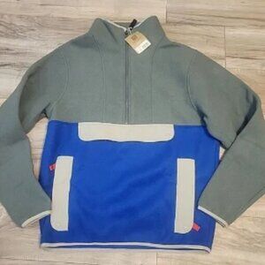 Patagonia Synchilla Mens Medium Pullover Fleece Anorak Blue Gray Colorblock Warm